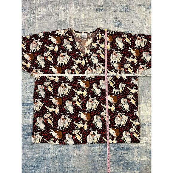SCRUBS Dog Cat Heart Love Scrub Top Large - Picture 6 of 6